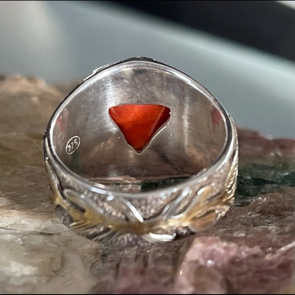 ⭐️ Coral Sterling Silver Ring - Picture 6 of 13